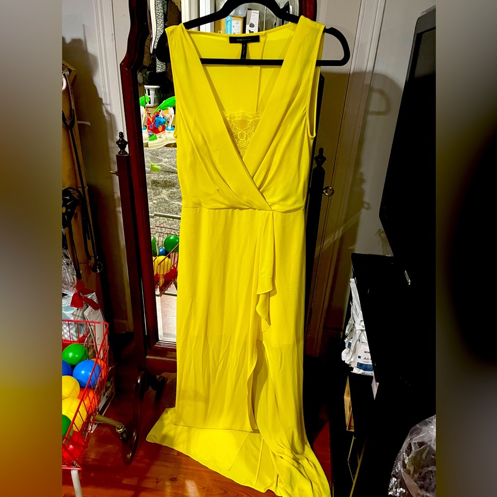 BCBG maxi dress with slit in front.